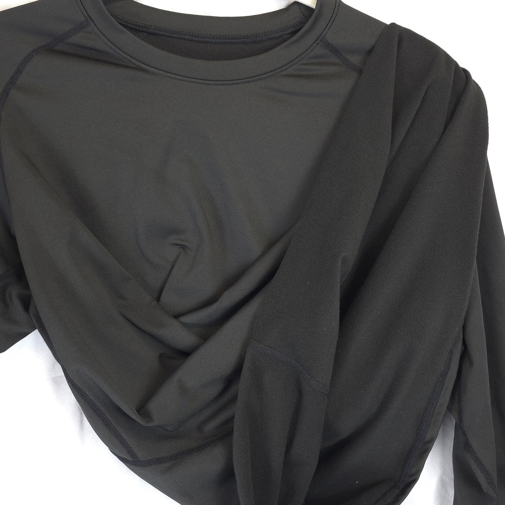 Men Black Long Sleeve Set of 3 Layering Shirt Crew Neck Stretch Men L Workwear - Picture 10 of 10